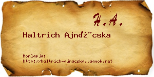 Haltrich Ajnácska névjegykártya